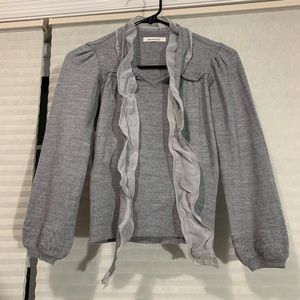 Cute front tie gray blouse